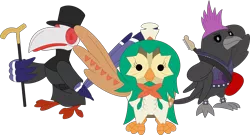 Size: 3576x1935 | Tagged: safe, artist:porygon2z, derpibooru import, owlowiscious, oc, oc:sabrina, bird, crow, owl, clothes, costume, halloween, halloween costume, holiday, image, png, the lion king, zazu