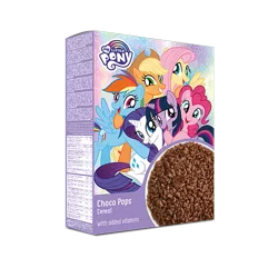 Size: 537x537 | Tagged: safe, derpibooru import, applejack, fluttershy, pinkie pie, rainbow dash, rarity, twilight sparkle, twilight sparkle (alicorn), alicorn, earth pony, pegasus, unicorn, appy kids, appy kids co, cereal, cereal box, choco pops, female, food, image, mane six, merchandise, my little pony logo, png, simple background, stock vector, transparent background
