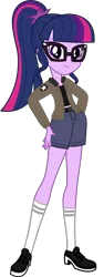 Size: 1536x4096 | Tagged: safe, artist:equestrian_military_mod, derpibooru import, edit, vector edit, sci-twi, twilight sparkle, equestria girls, clothes, girls und panzer, image, jacket, marine, marines, military, png, saunders, solo, usmc, vector