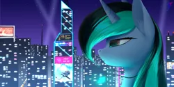 Size: 6000x3000 | Tagged: safe, artist:skanim-sdw, derpibooru import, oc, oc:chrystal, unofficial characters only, pony, unicorn, billboard, city, female, gift art, image, mare, night, png