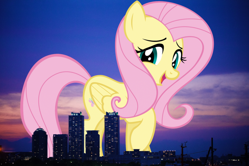 Size: 2465x1644 | Tagged: safe, artist:andoanimalia, derpibooru import, fluttershy, pegasus, pony, female, giant pegasus, giant pony, giantess, giantshy, highrise ponies, image, irl, japan, macro, mare, mega giant, photo, png, ponies in real life, yokohama