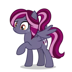 Size: 800x800 | Tagged: artist needed, safe, derpibooru import, oc, oc:spotlight splash, unofficial characters only, pegasus, pony, equestria daily, female, image, mare, png, ponytail, raised eyebrow, raised hoof, simple background, solo, transparent background, vector