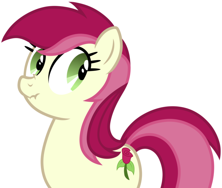 Size: 1930x1630 | Tagged: safe, alternate version, artist:roseluck, derpibooru import, roseluck, earth pony, pony, female, image, inkscape, liar face, looking at you, mare, png, scrunchy face, show accurate, shrunken pupils, simple background, solo, transparent background, vector