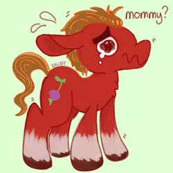 Size: 640x640 | Tagged: safe, artist:thatshiiiny, derpibooru import, sprout cloverleaf, earth pony, pony, my little pony: a new generation, chest fluff, colored hooves, crying, digital art, eyebrows, g5, image, male, png, sad, solo, stallion, thick eyebrows, trembling, unshorn fetlocks