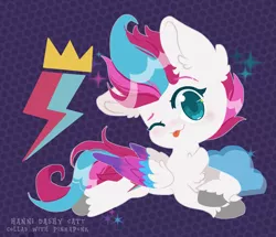 Size: 2283x1966 | Tagged: safe, artist:hanjidashycat, derpibooru import, zipp storm, pegasus, pony, :p, adorazipp, blushing, chest fluff, colored pupils, cute, cutie mark, ear fluff, female, g5, image, looking at you, lying down, mare, no nose, one eye closed, png, prone, solo, tongue out, wink