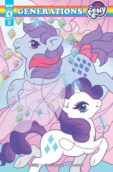 Size: 825x1252 | Tagged: safe, artist:celesse, artist:samantha whitten, derpibooru import, idw, rarity, sparkler (g1), unicorn, spoiler:comic, spoiler:comicgenerations04, comic, g1, g4 to g1, g5, generation leap, image, jpeg, my little pony: generations