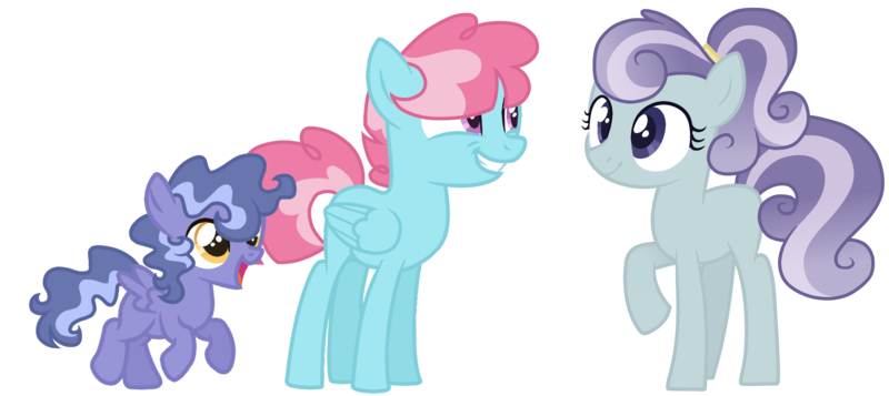 Size: 4000x1786 | Tagged: safe, artist:magicuniclaws, derpibooru import, oc, unofficial characters only, earth pony, pegasus, pony, female, filly, image, magical lesbian spawn, offspring, parent:cup cake, parent:kerfuffle, parent:marble pie, parent:pokey pierce, parent:sapphire joy, parent:twilight sparkle, parents:marblejoy, parents:pokeylight, png, teenager