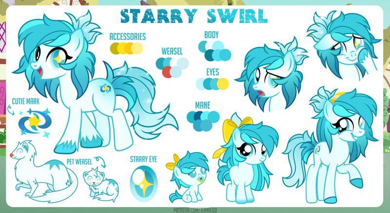 Size: 1200x655 | Tagged: safe, artist:jennieoo, derpibooru import, oc, earth pony, pony, weasel, baby, baby pony, confused, female, filly, foal, happy, image, pacifier, pet, png, ponytail, reference, reference sheet, ribbon, shy, simple background, smiling, solo, teenager