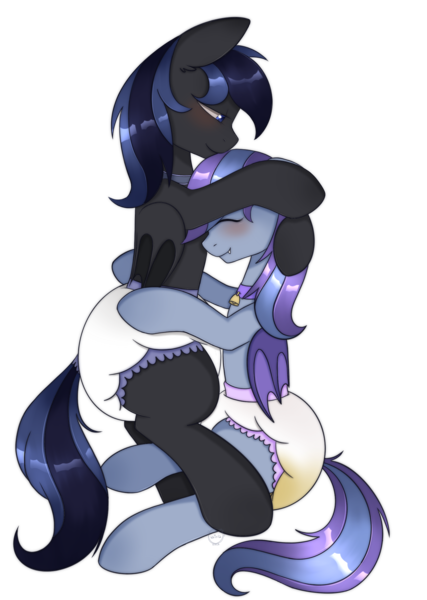 Size: 1640x2305 | Tagged: questionable, artist:vaiola, derpibooru import, oc, oc:night wish, oc:silver wing (batpony), bat pony, pony, adult foal, auction, bat pony oc, bat wings, bell, bell collar, blushing, choker, collar, commission, couple, cuddling, cute, diaper, diaper fetish, dirty, duo, eyes closed, fetish, holding a pony, image, love, lying, lying down, non-baby in diaper, png, poofy diaper, shy, simple background, sketch, smiling, transparent background, wet diaper, white background, wings, ych result, your character here