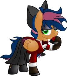 Size: 2500x2829 | Tagged: safe, artist:lakword, derpibooru import, oc, oc:solar comet, pegasus, pony, vampire, bowtie, clothes, costume, fangs, image, nightmare night, png, wings