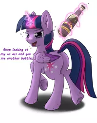 Size: 3268x4096 | Tagged: suggestive, artist:db, artist:dbcreativearts, derpibooru import, twilight sparkle, twilight sparkle (alicorn), alicorn, butt, drunk, image, jpeg, simple background, solo, white background