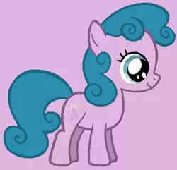 Size: 468x452 | Tagged: safe, artist:therainbowkingdom69, derpibooru import, baby half note, earth pony, pony, baby hawwlf note, cute, female, filly, g1, g1 to g4, g4, generation leap, image, lilac background, png, simple background, smiling