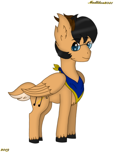 Size: 720x960 | Tagged: safe, artist:madlilon2051, derpibooru import, oc, unofficial characters only, pegasus, pony, glasses, image, male, neckerchief, pegasus oc, png, simple background, smiling, solo, stallion, transparent background, unshorn fetlocks, wings