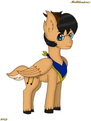 Size: 720x960 | Tagged: safe, artist:madlilon2051, derpibooru import, oc, unofficial characters only, pegasus, pony, glasses, image, male, neckerchief, pegasus oc, png, simple background, smiling, solo, stallion, transparent background, unshorn fetlocks, wings