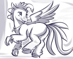 Size: 1905x1555 | Tagged: safe, artist:kam, derpibooru import, terramar, hippogriff, pony, flying, image, male, png, stallion, tail, wings