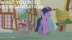 Size: 1280x720 | Tagged: safe, derpibooru import, edit, edited screencap, editor:quoterific, screencap, spike, twilight sparkle, dragon, pony, unicorn, season 1, winter wrap up, ^^, cute, eyes closed, female, image, jpeg, male, mare, open mouth, open smile, smiling, snow, twiabetes, unicorn twilight