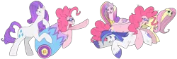 Size: 1825x614 | Tagged: safe, artist:stalkerpony, derpibooru import, fluttershy, pinkie pie, princess cadance, rarity, shining armor, female, image, male, png, tiny head