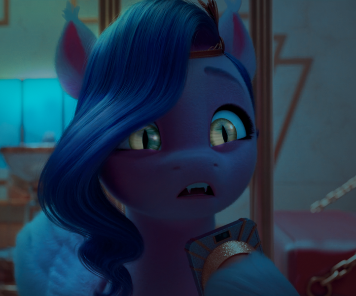 Size: 960x798 | Tagged: safe, edit, edited screencap, editor:tiffortat, screencap, pipp petals, bat pony, pony, my little pony: a new generation, bat ponified, fangs, female, g5, image, mare, mobile phone, open mouth, phone, png, race swap, slit eyes, solo, unshorn fetlocks, worried