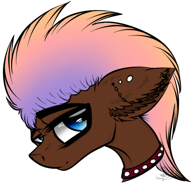 Size: 1387x1327 | Tagged: safe, artist:beamybutt, derpibooru import, oc, unofficial characters only, earth pony, pony, bust, collar, ear fluff, ear piercing, image, male, piercing, png, simple background, solo, spiked collar, stallion, transparent background