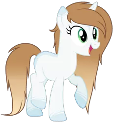 Size: 1205x1296 | Tagged: safe, artist:cindydreamlight, derpibooru import, oc, unofficial characters only, pony, unicorn, coat markings, female, full body, gradient mane, gradient tail, green eyes, horn, image, mare, open mouth, open smile, png, raised hoof, raised leg, show accurate, simple background, smiling, solo, standing, standing on two hooves, tail, transparent background, unicorn oc