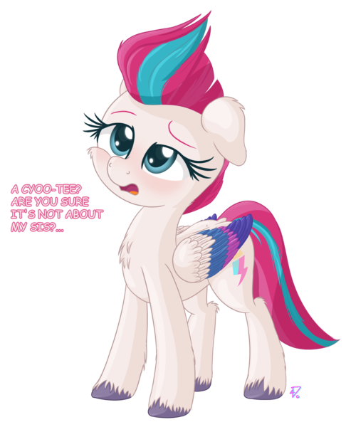 Size: 1950x2405 | Tagged: safe, artist:vito, ponybooru import, zipp storm, pegasus, pony, my little pony: a new generation, adorazipp, blushing, chest fluff, cute, ears, female, floppy ears, g5, image, implied pipp, mare, open mouth, png, question, raised eyebrow, simple background, solo, transparent background, unshorn fetlocks, zipp