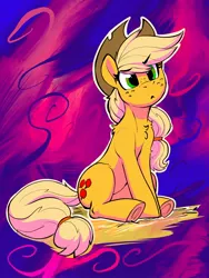 Size: 1536x2048 | Tagged: safe, artist:dimfann, derpibooru import, applejack, earth pony, pony, cute, image, jackabetes, jpeg, sitting, solo