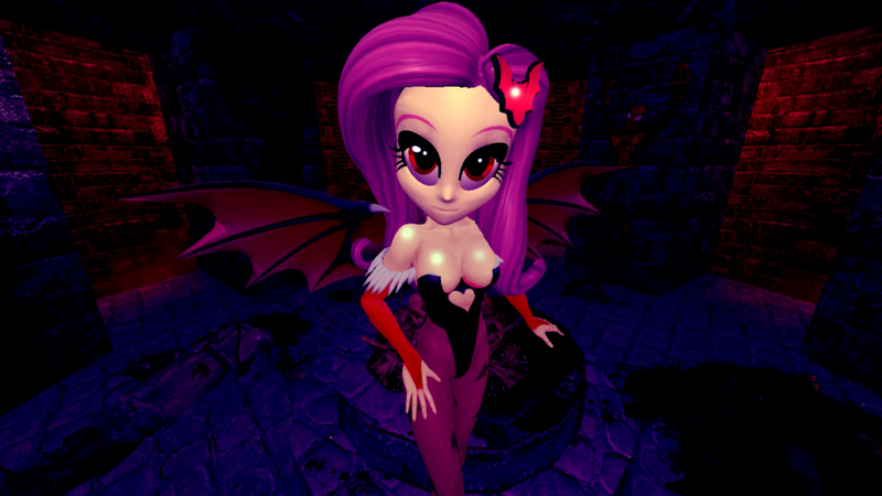 Size: 1600x900 | Tagged: suggestive, artist:oatmeal!, derpibooru import, fluttershy, bat, bat pony, human, succubus, vampire, equestria girls, 3d, bat ponified, bat wings, blood, breasts, cleavage, clothes, costume, flutterbat, gmod, halloween, halloween costume, holiday, image, marvel, png, race swap, red eyes, solo, spider-man, wings