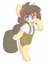 Size: 1200x1600 | Tagged: safe, artist:comfytail, derpibooru import, oc, oc:sphee, unofficial characters only, earth pony, bipedal, clothes, glasses, image, jpeg