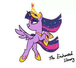 Size: 1420x1270 | Tagged: safe, artist:一颗旋转的柚子, derpibooru import, twilight sparkle, twilight sparkle (alicorn), alicorn, pony, fanfic:the enchanted library, crown, image, jewelry, png, regalia, simple background, solo
