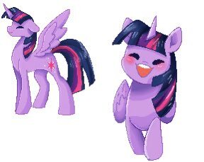 Size: 288x229 | Tagged: safe, artist:damayantiarts, derpibooru import, twilight sparkle, twilight sparkle (alicorn), alicorn, pony, eyes closed, female, happy, horn, image, jpeg, mare, multicolored mane, multicolored tail, open mouth, open smile, pixel art, simple background, smiling, solo, spread wings, standing, tail, white background, wings