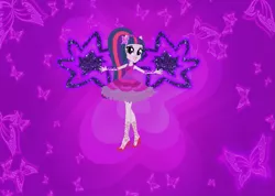 Size: 1221x869 | Tagged: safe, artist:selenaede, artist:user15432, derpibooru import, twilight sparkle, twilight sparkle (alicorn), alicorn, fairy, human, equestria girls, alternate hairstyle, barely eqg related, base used, butterflix, clothes, crossover, dress, fairy wings, fairyized, high heels, image, png, ponied up, purple dress, purple wings, shoes, wings, winx, winx club, winxified