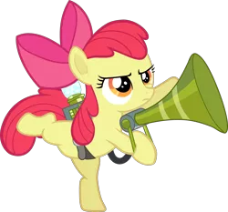 Size: 3000x2797 | Tagged: safe, artist:frownfactory, derpibooru import, apple bloom, earth pony, pony, twittermite, bloom and gloom, apple bloom's bow, bipedal, blank flank, bow, female, filly, frown, hair bow, high res, image, pest pony, png, simple background, solo, standing, standing on one leg, transparent background, vector