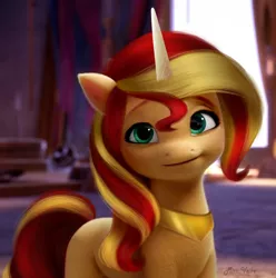 Size: 712x719 | Tagged: safe, artist:summer2002, derpibooru import, edit, edited screencap, screencap, sunset shimmer, pony, unicorn, my little pony: a new generation, spoiler:my little pony: a new generation, female, g4 to g5, g5, image, png