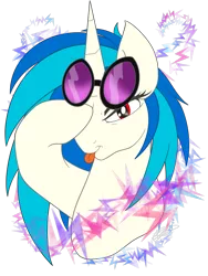 Size: 3000x4000 | Tagged: safe, artist:thelifeoncl0ud9, derpibooru import, vinyl scratch, pony, unicorn, bust, female, image, png, red eyes, solo, tongue out