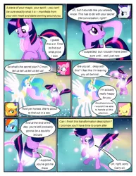 Size: 612x792 | Tagged: safe, artist:newbiespud, derpibooru import, edit, edited screencap, screencap, applejack, fluttershy, princess celestia, rainbow dash, twilight sparkle, alicorn, earth pony, pegasus, pony, unicorn, comic:friendship is dragons, magical mystery cure, butt, comic, d:, dialogue, eyelashes, eyes closed, female, flying, image, jewelry, levitation, magic, mare, open mouth, peytral, png, raised hoof, screencap comic, smiling, telekinesis, tiara, twibutt, unicorn twilight