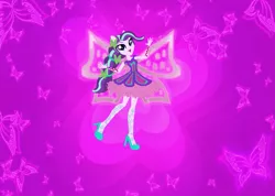 Size: 1221x869 | Tagged: safe, artist:selenaede, artist:user15432, derpibooru import, starlight glimmer, fairy, human, equestria girls, alternate hairstyle, barely eqg related, base used, butterflix, clothes, crossover, dress, fairy wings, fairyized, high heels, image, long hair, pink wings, png, ponied up, purple dress, shoes, wings, winx, winx club, winxified