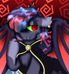 Size: 1440x1539 | Tagged: safe, artist:bluemoon, derpibooru import, oc, oc:bluemoon, bat pony, pony, bat pony oc, bat wings, dark magic, halloween, holiday, image, magic, nightmare night, png, solo, wings