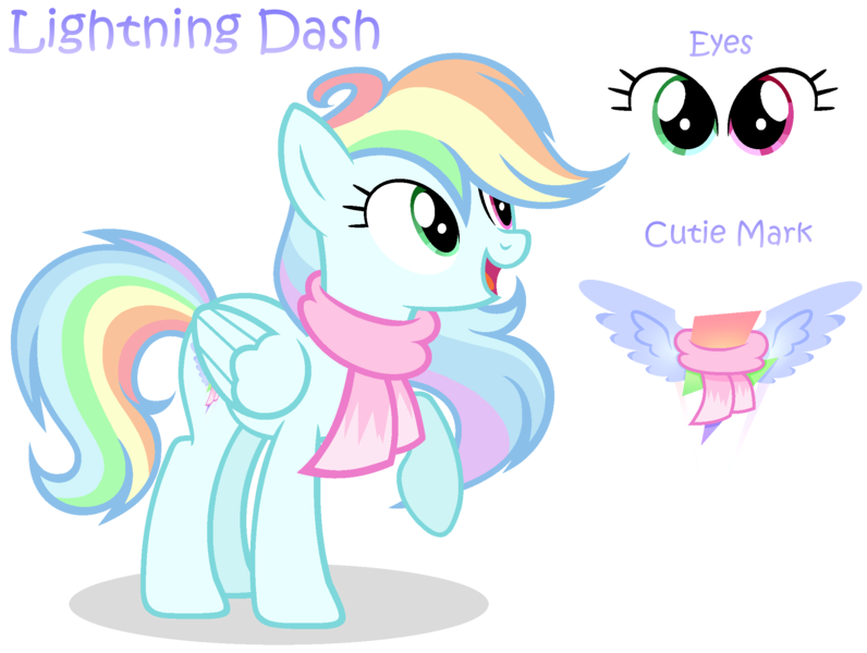 Size: 2164x1632 | Tagged: safe, artist:starshinestellaryt, derpibooru import, oc, oc:lightning dash, pegasus, pony, clothes, female, image, mare, offspring, parent:rainbow dash, parent:soarin', parents:soarindash, png, reference, scarf, simple background, solo, transparent background