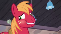 Size: 1280x720 | Tagged: safe, derpibooru import, screencap, big macintosh, earth pony, pony, hard to say anything, season 7, big macintosh's yoke, blushing, cute, embarrassed, image, jpeg, lip bite, macabetes, solo, yoke