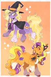 Size: 1304x1967 | Tagged: safe, artist:wanderingpegasus, derpibooru import, abra-ca-dabra, pumpkin tart, earth pony, pony, g3, image, png