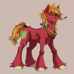 Size: 3333x3333 | Tagged: safe, artist:1an1, derpibooru import, big macintosh, earth pony, pony, chest fluff, chin fluff, ear fluff, heart, high res, image, leg fluff, male, png, redraw, smiling, smirk, solo, stallion, straw in mouth