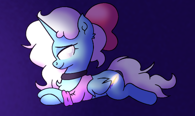 Size: 3200x1900 | Tagged: safe, artist:iceflower99, derpibooru import, oc, oc:darky spell, unofficial characters only, original species, fanfic, choker, clothes, daemonequus, image, lying down, png, ribbon, sweater