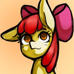 Size: 1323x1323 | Tagged: safe, artist:kyouman1010, derpibooru import, apple bloom, earth pony, pony, bust, female, filly, image, jpeg, portrait, solo