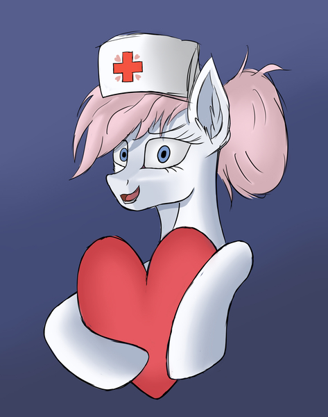 Size: 1448x1836 | Tagged: safe, artist:zweihander, derpibooru import, nurse redheart, earth pony, pony, bust, cute, digital art, ear fluff, female, image, jpeg, mare, portrait, solo