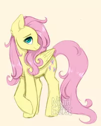 Size: 1029x1280 | Tagged: safe, artist:nintheclipse, derpibooru import, fluttershy, pegasus, pony, colored sketch, crossed hooves, cute, ear fluff, female, image, jpeg, looking at you, mare, mlp fim's tenth anniversary, shyabetes, simple background, smiling, solo, yellow background