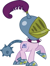 Size: 6681x8792 | Tagged: safe, artist:wissle, derpibooru import, sea swirl, seafoam, pony, luna eclipsed, absurd resolution, armor, clothes, costume, female, helmet, image, knight, mare, morning star, nightmare night, nightmare night costume, plume, png, simple background, solo, transparent background, vector, weapon