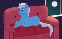 Size: 7480x4664 | Tagged: safe, artist:discbreaker100, derpibooru import, oc, unofficial characters only, earth pony, pony, couch, image, male, moon, night, png, solo, stallion, thinking, window