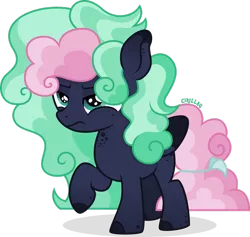 Size: 1920x1822 | Tagged: safe, artist:cirillaq, derpibooru import, oc, oc:night cloud, unofficial characters only, pegasus, pony, female, filly, folded wings, full body, image, lidded eyes, pegasus oc, png, poofy mane, poofy tail, raised hoof, shadow, show accurate, simple background, solo, standing, tail, transparent background, wings