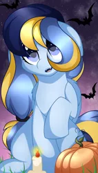 Size: 2066x3631 | Tagged: safe, artist:takan0, derpibooru import, oc, pegasus, pony, candle, female, image, mare, png, pumpkin, solo