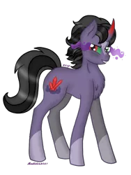 Size: 720x960 | Tagged: safe, artist:madlilon2051, derpibooru import, oc, unofficial characters only, pony, unicorn, chest fluff, horn, image, male, png, simple background, solo, sombra eyes, stallion, transparent background, unicorn oc